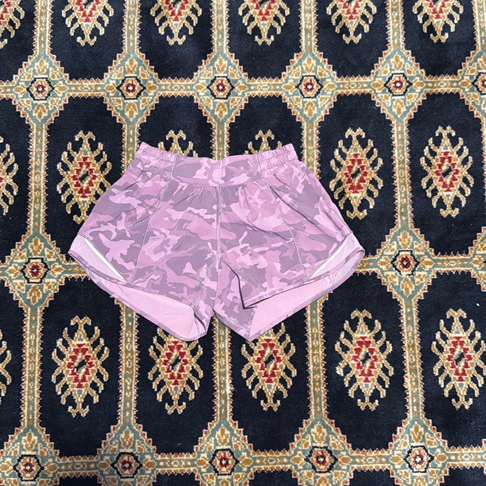 selling camo purple lululemon hotty hots in a size 6 for $30